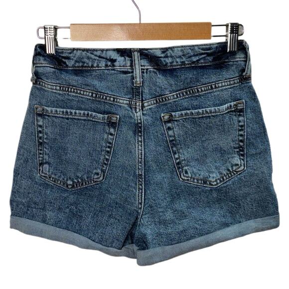 Wild Fable Shorts women's size 4/27 Mom High Rise Cuffed Jean Blue Stone Wash - Picture 2 of 14